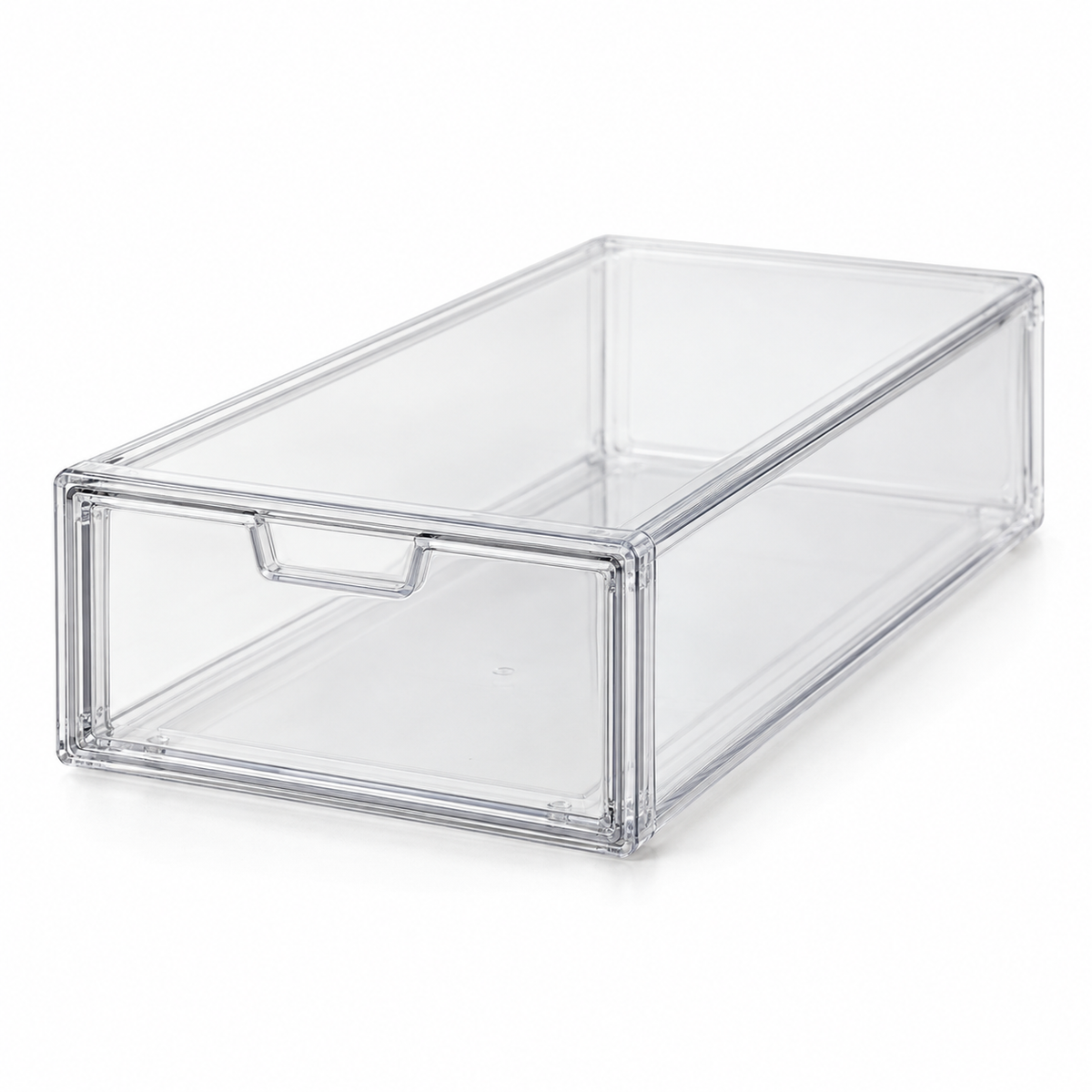 Clear Stackable Drawer Storage Boxes — 3 or 6 Pack