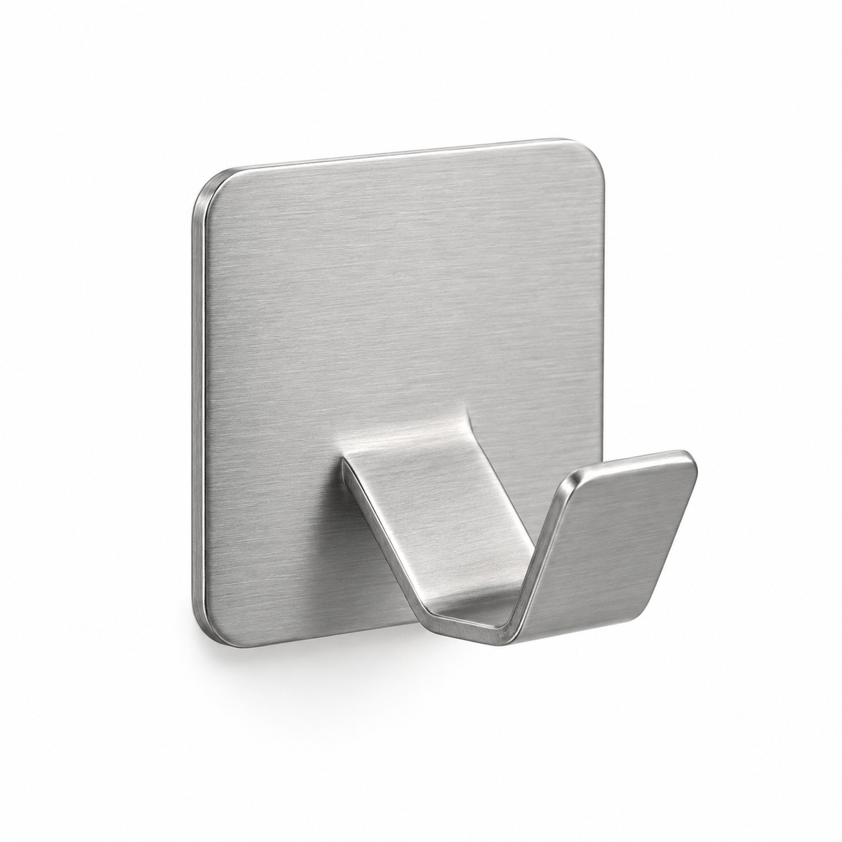 Brushed silver 304 stainless steel self-adhesive wall hook