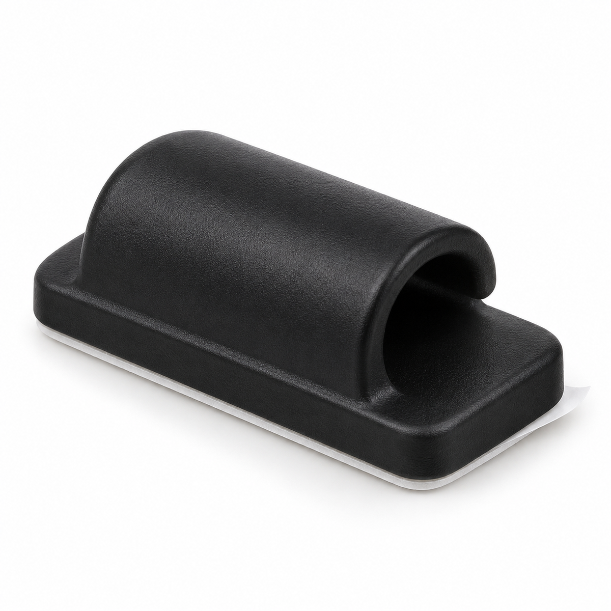 Compact black self-adhesive desk cable organizer clip